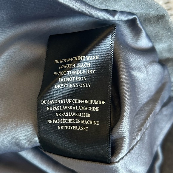 Blank NYC Gray Suede Leather Mini Skirt Pockets Lined Zipper Back london fog - Picture 7 of 10